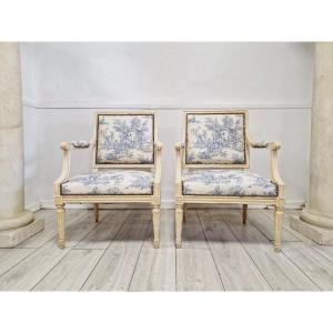 Pair Of Antique French Directoire Style Armchairs