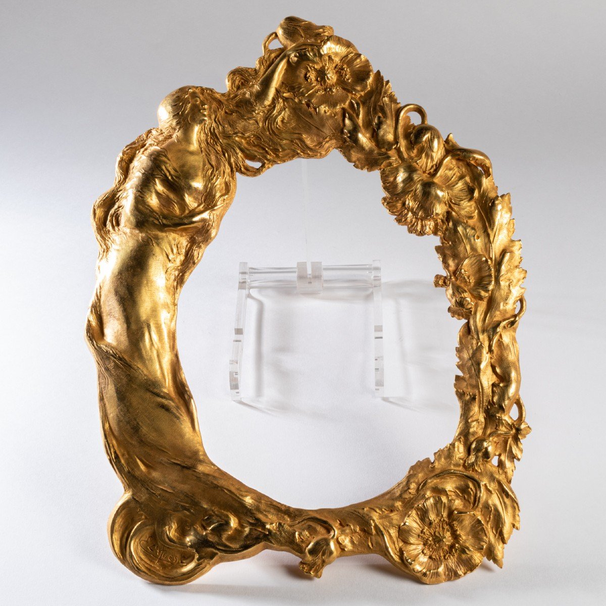 Eugène l'Hoest (1874-1937), Gilt Bronze Frame, XXth Century