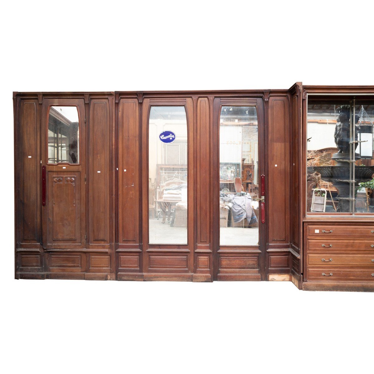 Art Nouveau Mahogany Paneling, 20th Century-photo-1