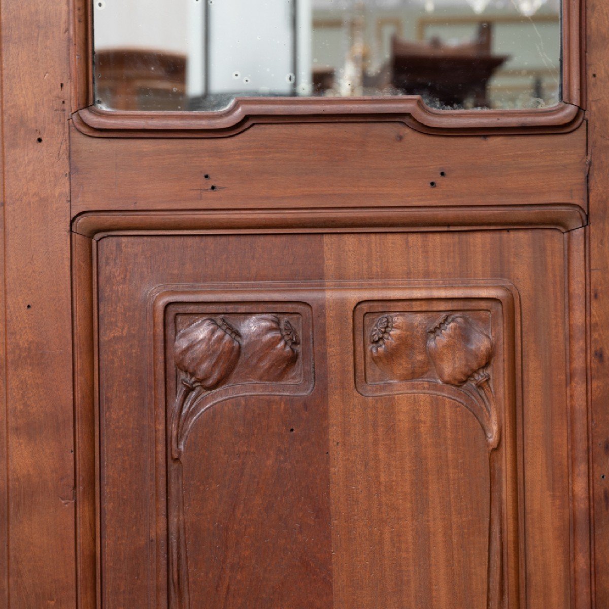 Art Nouveau Mahogany Paneling, 20th Century-photo-8