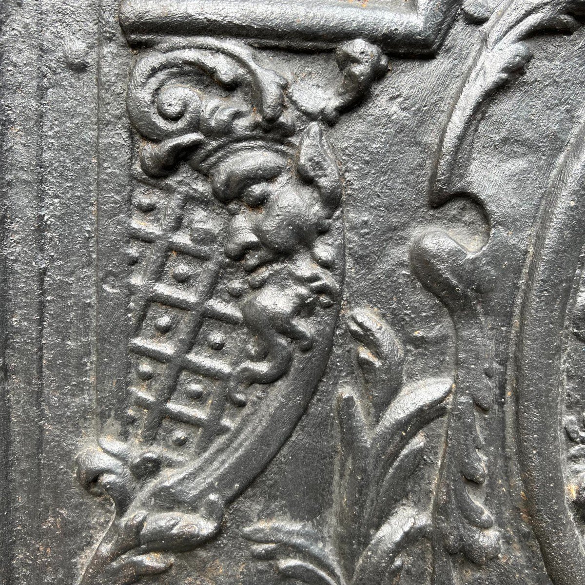 Plaque de cheminée en fonte "Héraclès", XIXe-photo-3