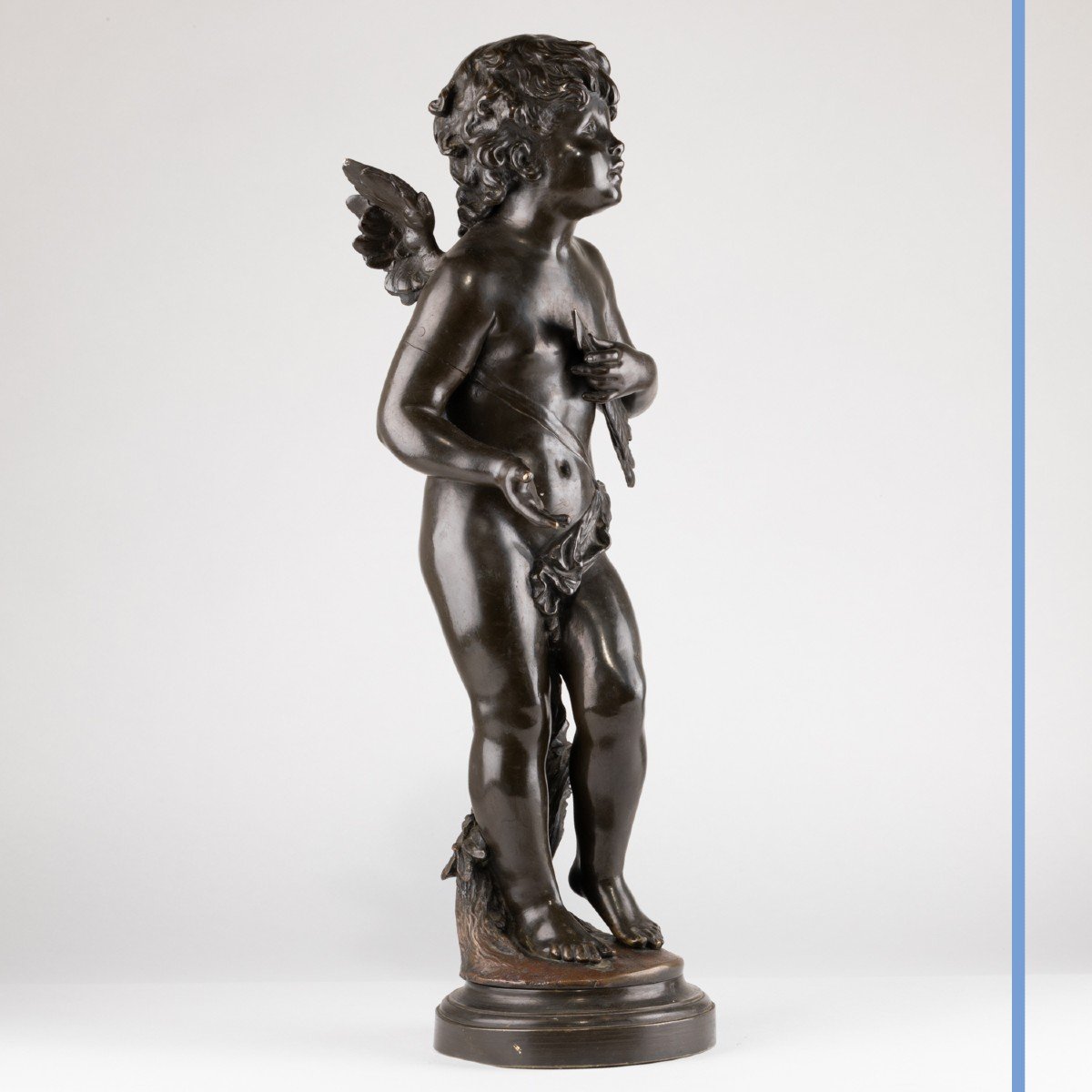 Dans le goût d'Auguste Moreau (1834-1917), Cupidon, bronze, XIXe-photo-4