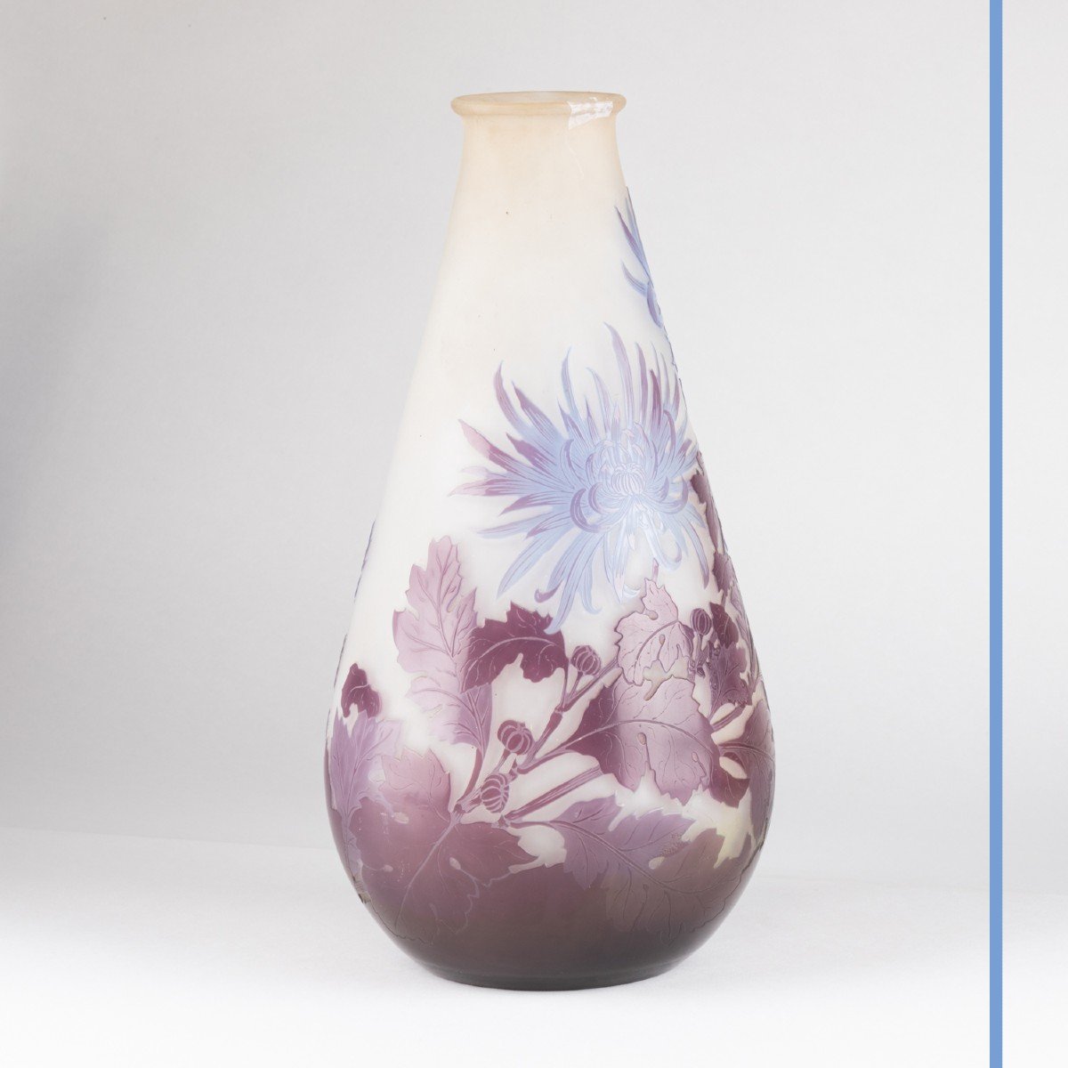 Emile Gallé (1846-1904), vase balustre aux chrysanthèmes en verre multicouche, XIXe-photo-4