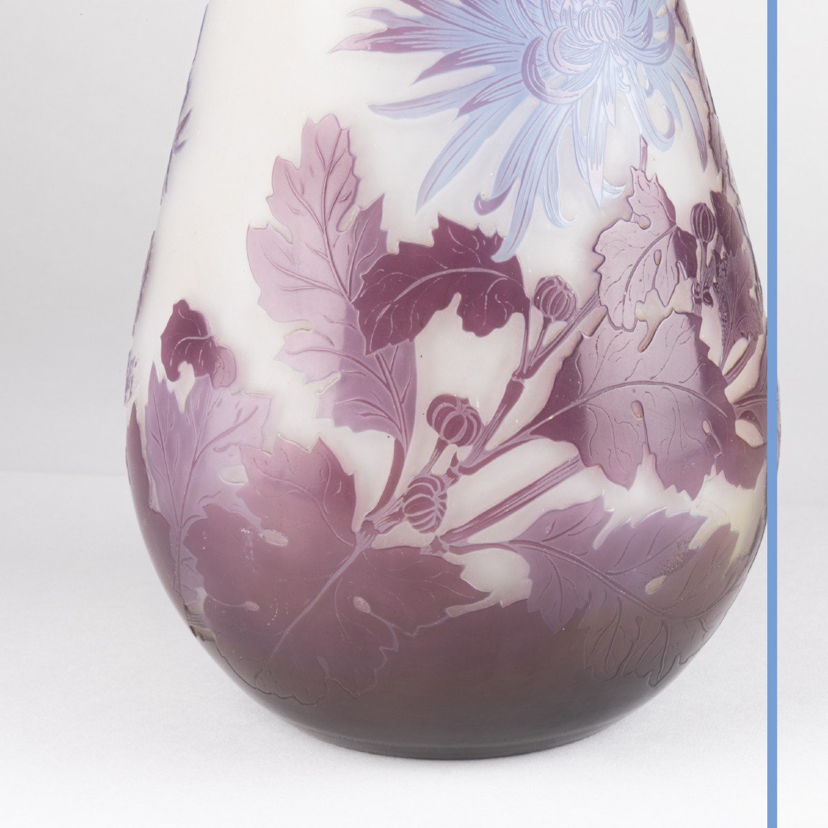 Emile Gallé (1846-1904), vase balustre aux chrysanthèmes en verre multicouche, XIXe-photo-5