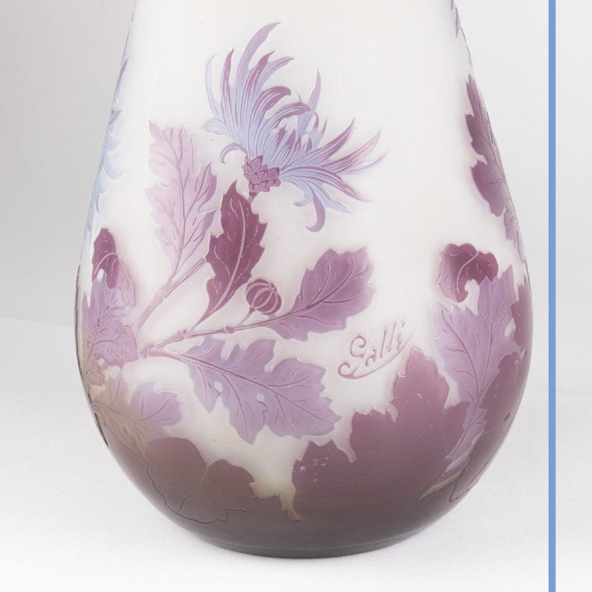 Emile Gallé (1846-1904), vase balustre aux chrysanthèmes en verre multicouche, XIXe-photo-6