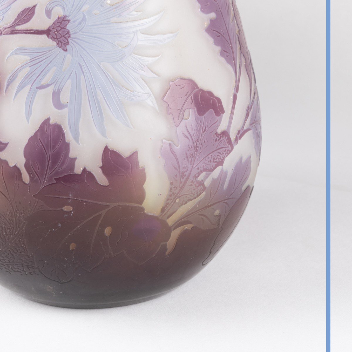 Emile Gallé (1846-1904), vase balustre aux chrysanthèmes en verre multicouche, XIXe-photo-7