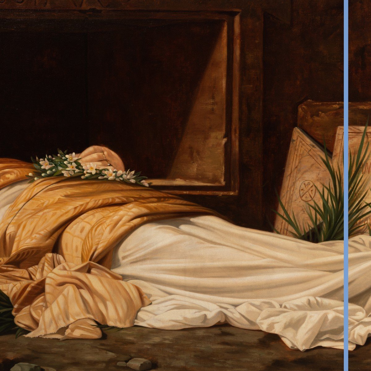 Théobald Chartran (1849-1907), The Death Of Sainte-cécile, Oil On Canvas, 19th Century-photo-4