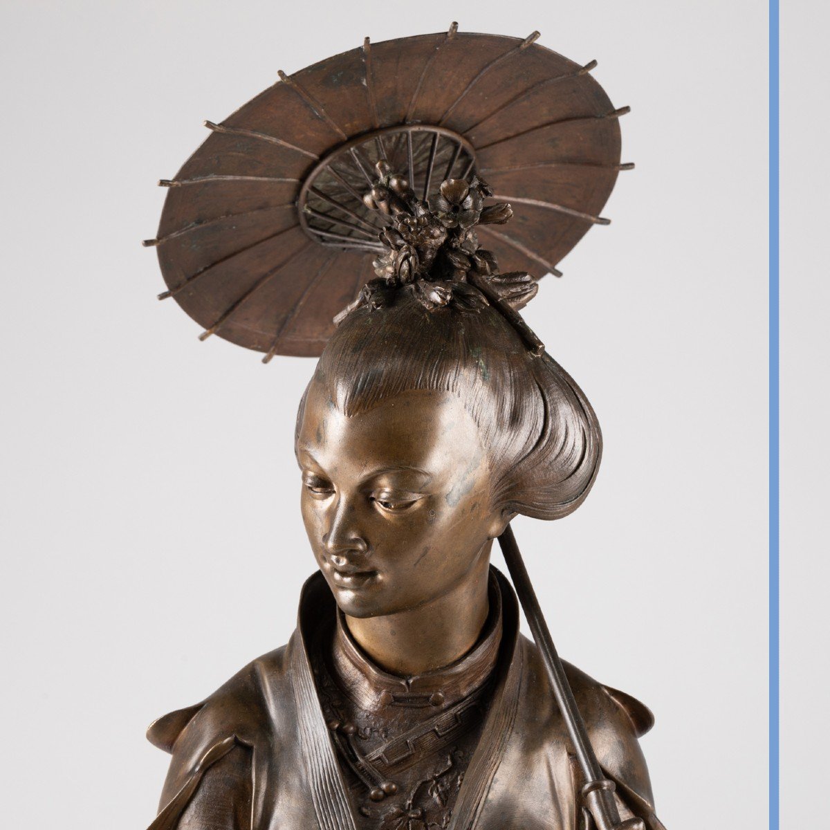 Auguste Lalouette (1826-1883), La Japonaise, bronze, XIXe-photo-2