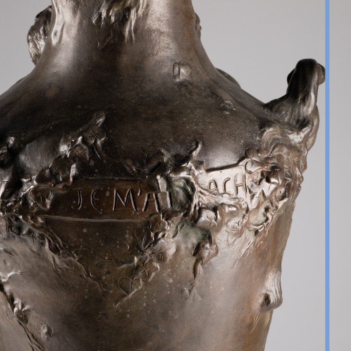 Marcel  Dubut (1865-1933), grand vase amphore en bronze, XIXe -photo-5