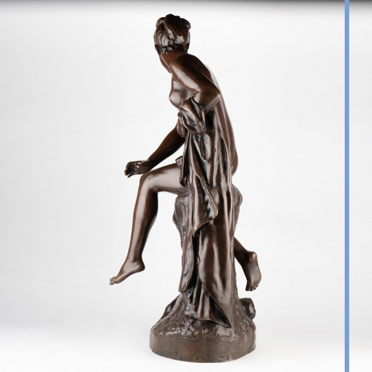 Leon Pilet (1840-1916), Naiade bronze à patine brune nuancée, XIXe-photo-2