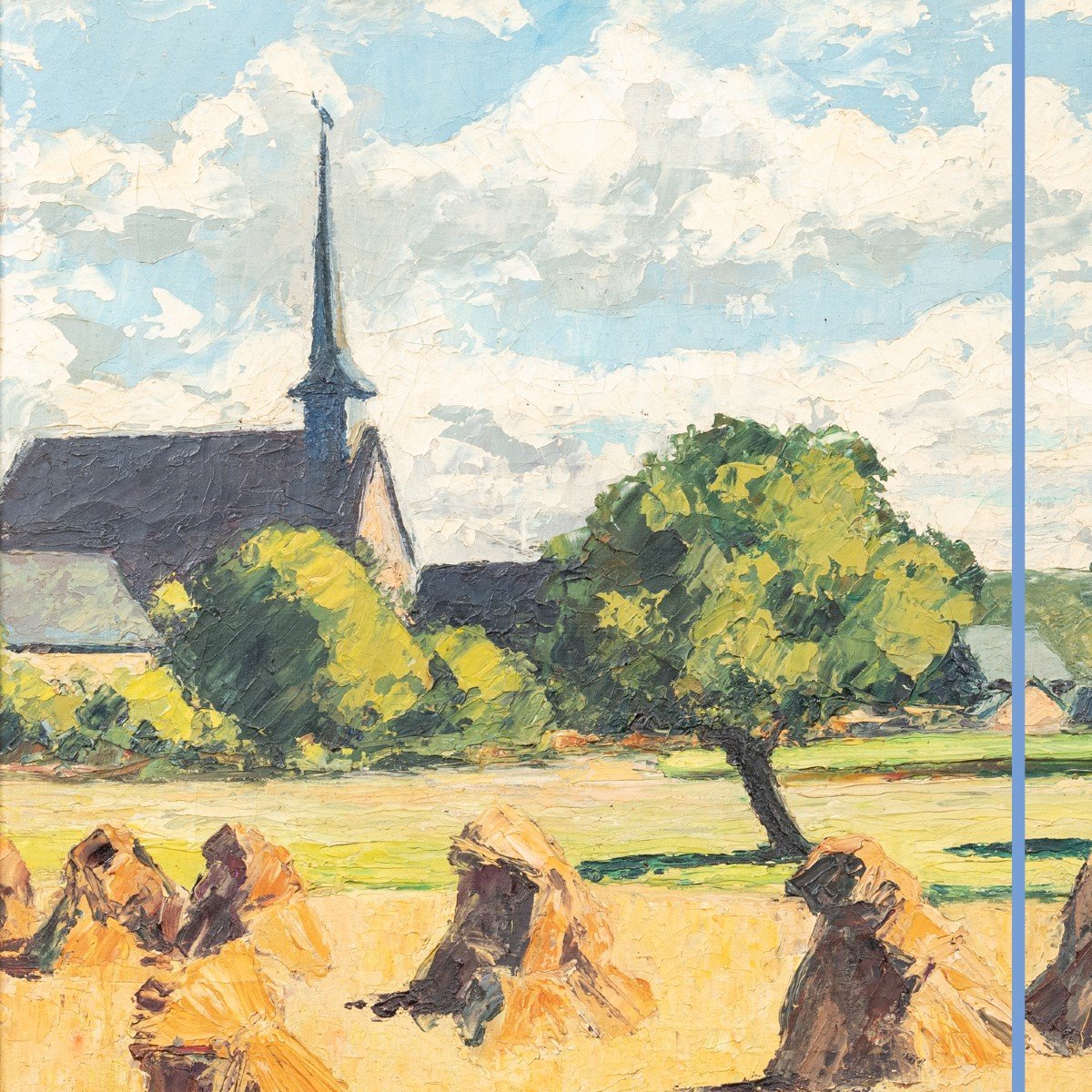 Fran&ccedil;ois Emile D&eacute;corchemont (1880-1971), Les meules, huile sur toile, XXe-photo-2