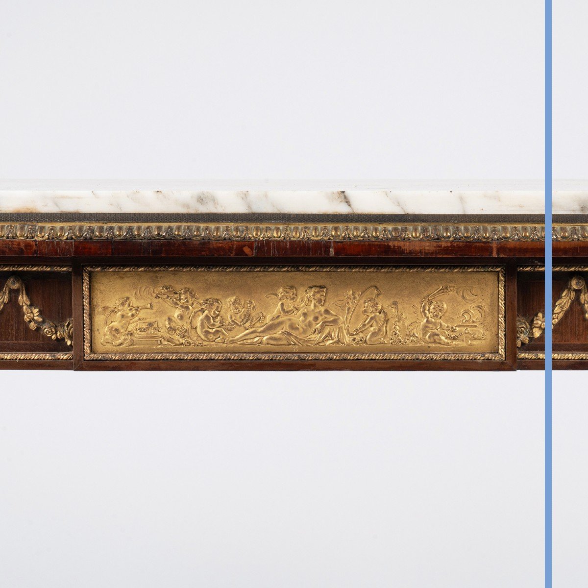 Table de milieu de forme rectangulaire de style Louis XVI, XIXe-photo-5