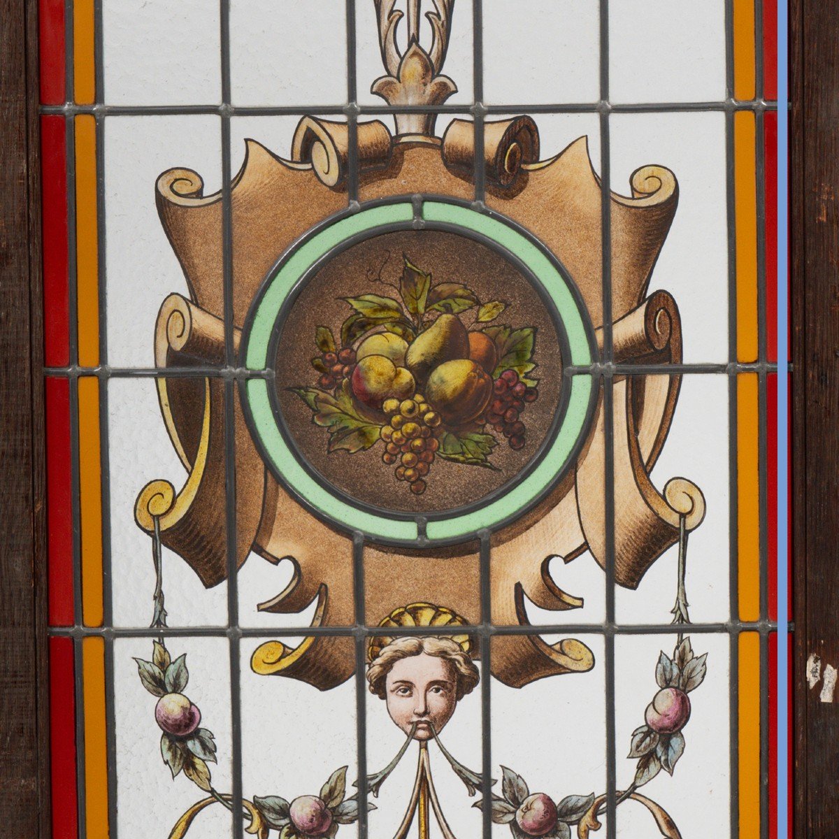 Deux paire de vitraux en verre Cathédrale dans le goût de la Renaissance, XIXe-photo-2
