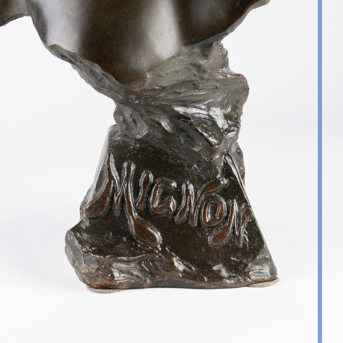 Emmanuel Villanis (1858-1914), "Mignon", buste en bronze, XIXe-photo-7