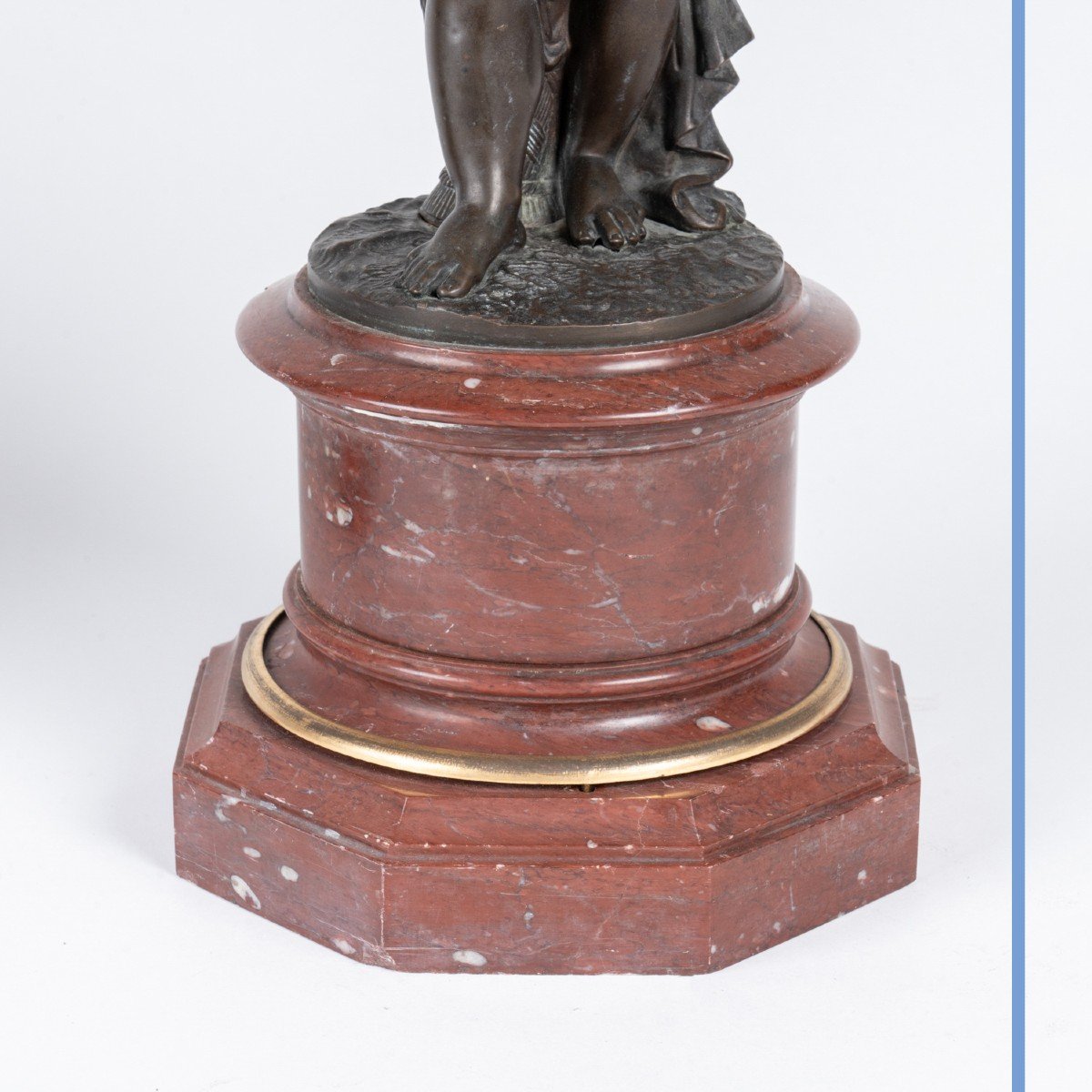 Importante paire de candélabres en bronze et marbre, à six bras de lumières, XIX-photo-8