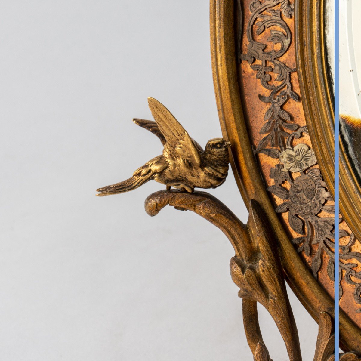 Alphonse Giroux (1776-1848), Miroir de table ovale en bronze doré, XIXe-photo-4