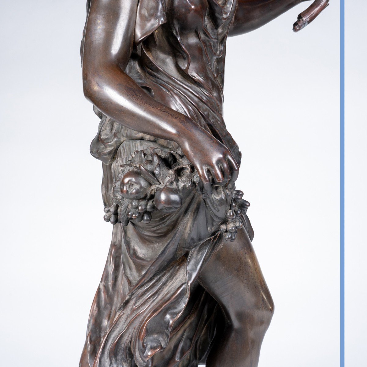 Mathurin Moreau (1822-1912), "Flore", porte-torchère en bronze, XIXe-photo-3