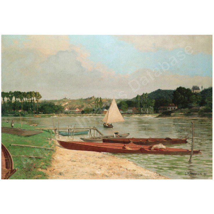 Lucien Marchais (1847-1906), Les Lavandières, huile sur toile, 1904-photo-4