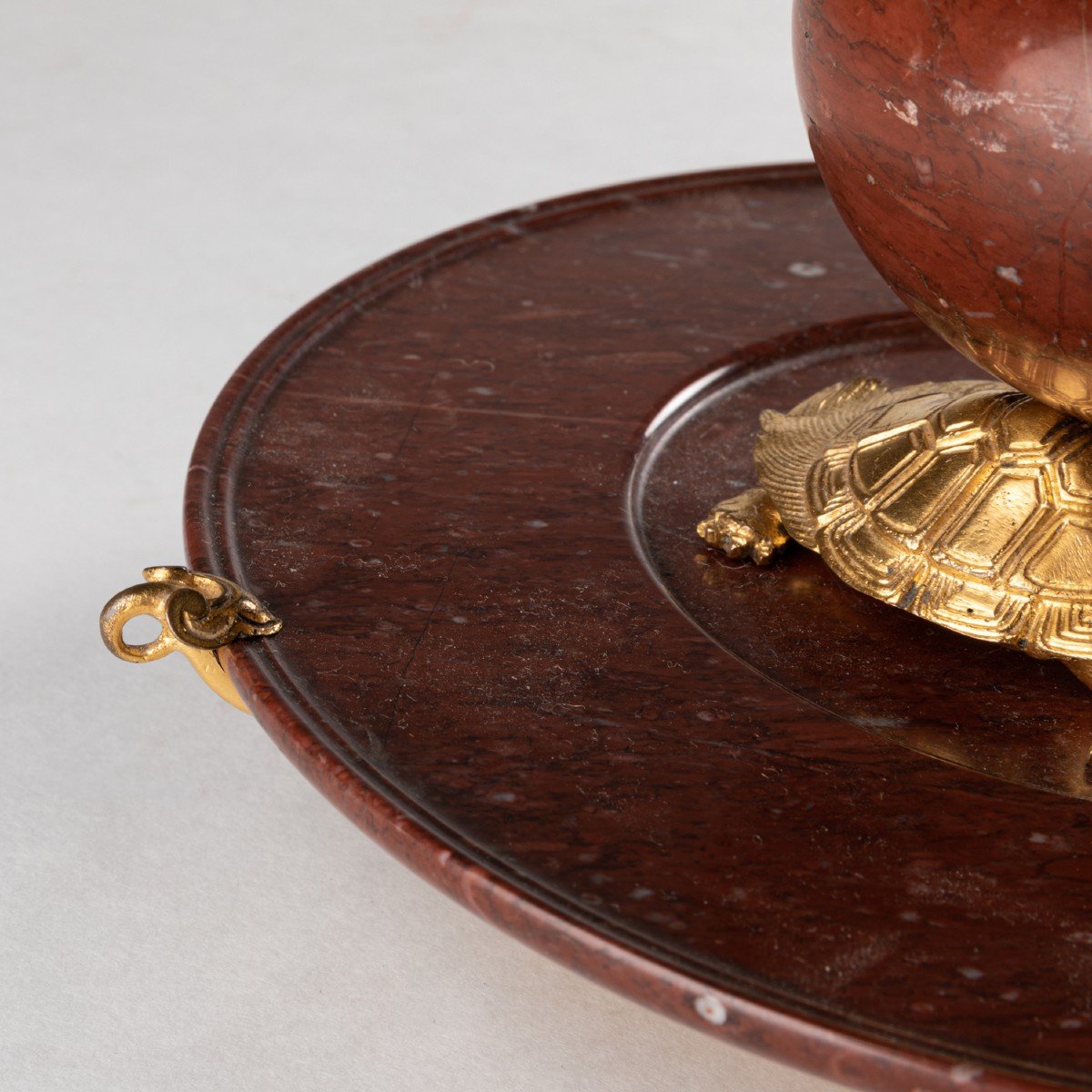 Edouard Lièvre (1829-1886), Encrier aux tortues en rosso antico et bronze doré, XIXe-photo-7