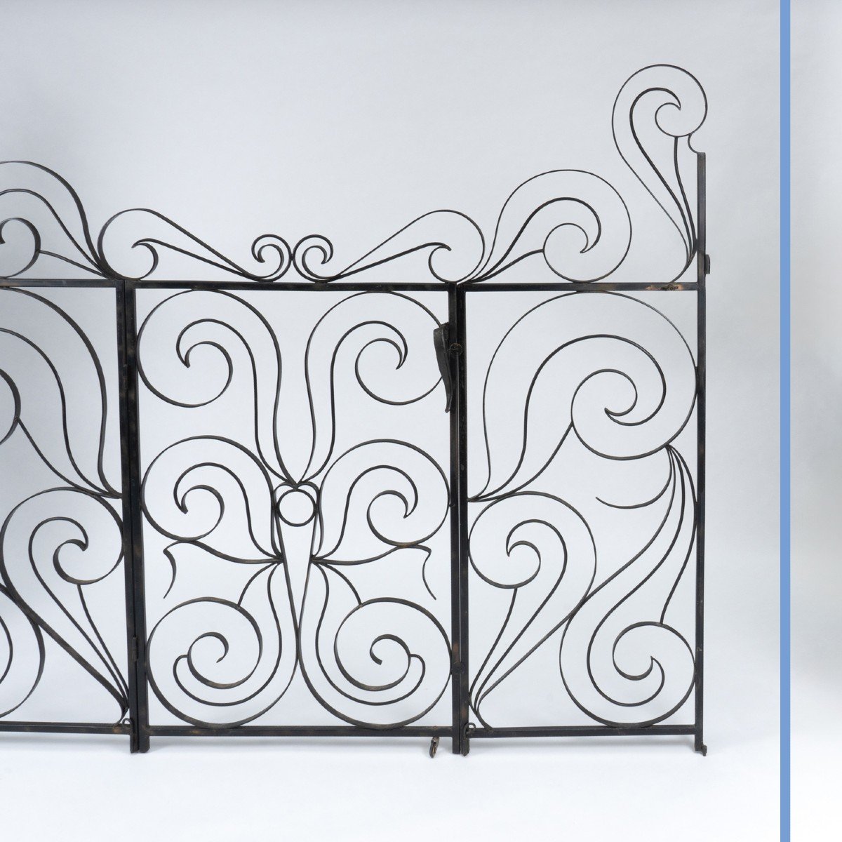 Iron Gate With Scroll Pattern, 20th Century-photo-4