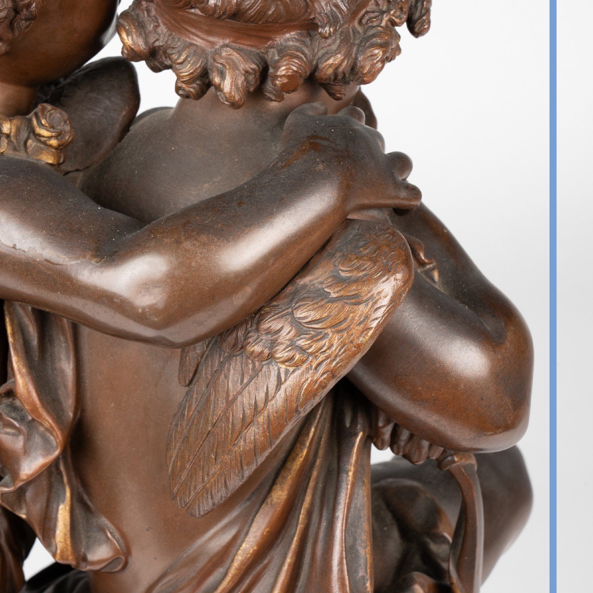 Albert-Ernest Carrier-Belleuse (1824-1887), Cupidon et un chérubin, bronze, XIXe-photo-5