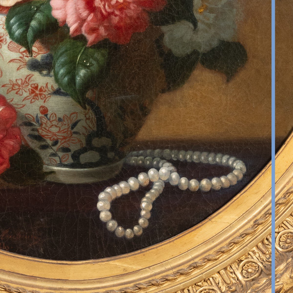 Léon Rousseau (1829-1881), Le bouquet au collier de perles, huile sur toile, 1969-photo-4