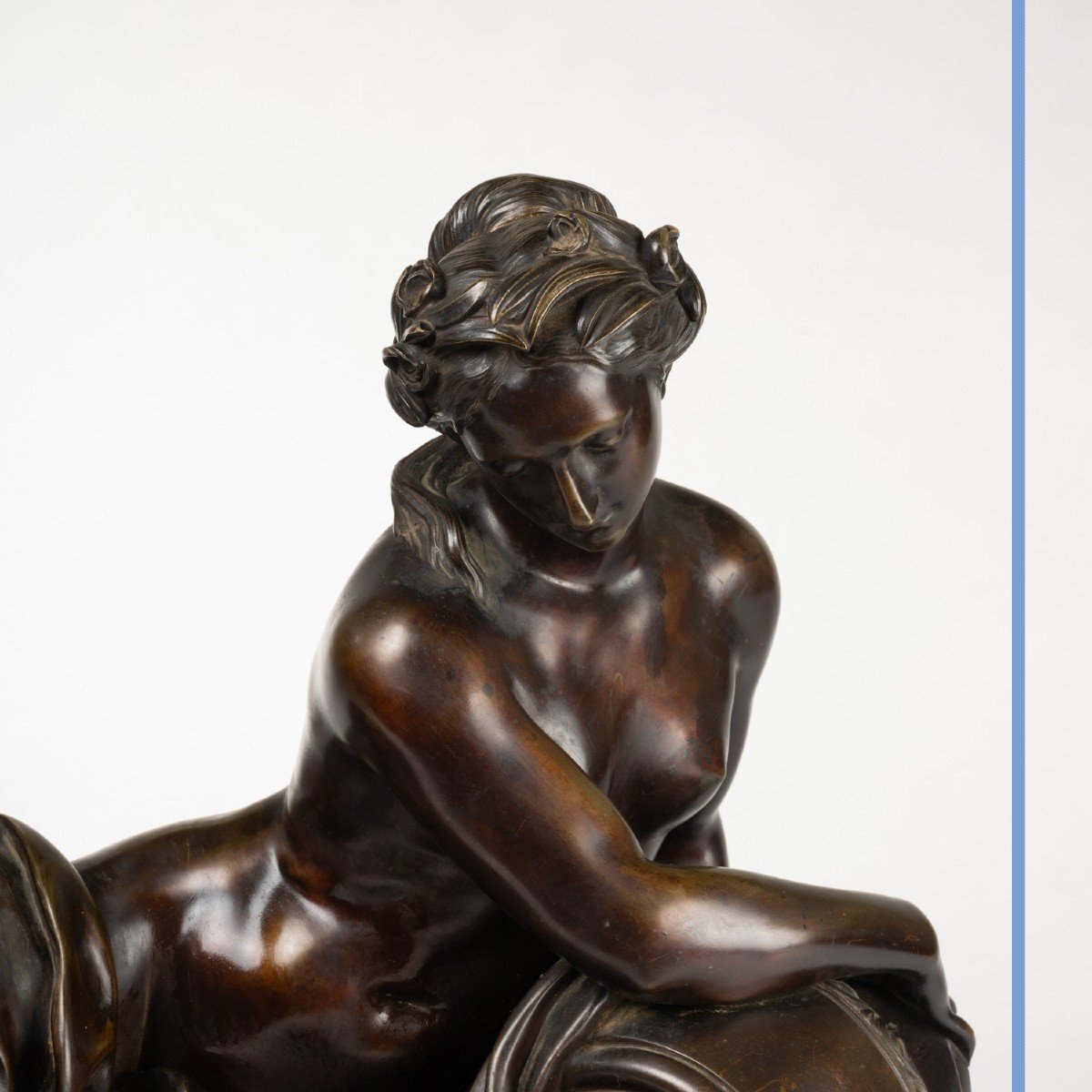 D'après Jean Goujon (1510-1567), bronze "Nymphe de la rivière", XIXe-photo-2