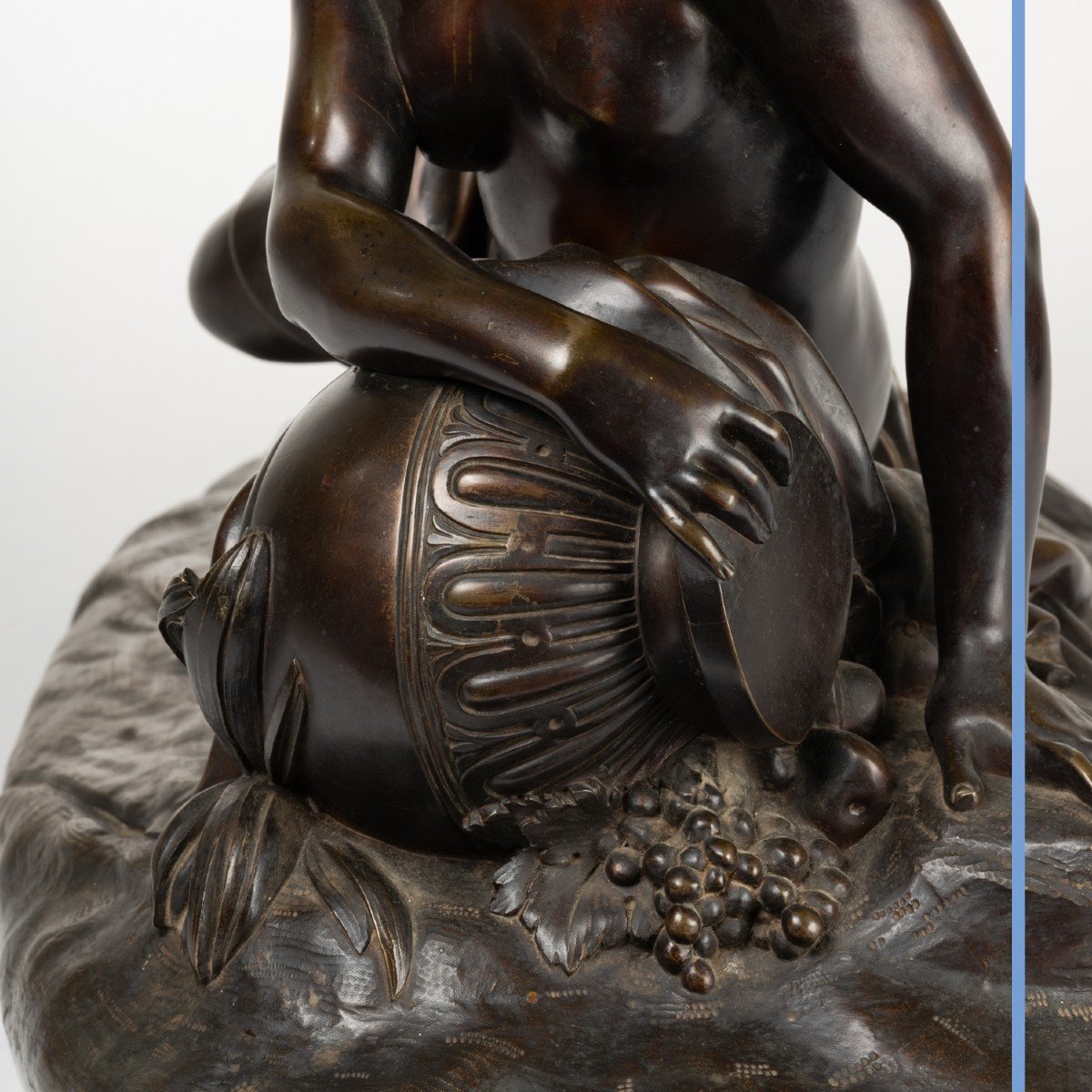 D'après Jean Goujon (1510-1567), bronze "Nymphe de la rivière", XIXe-photo-6