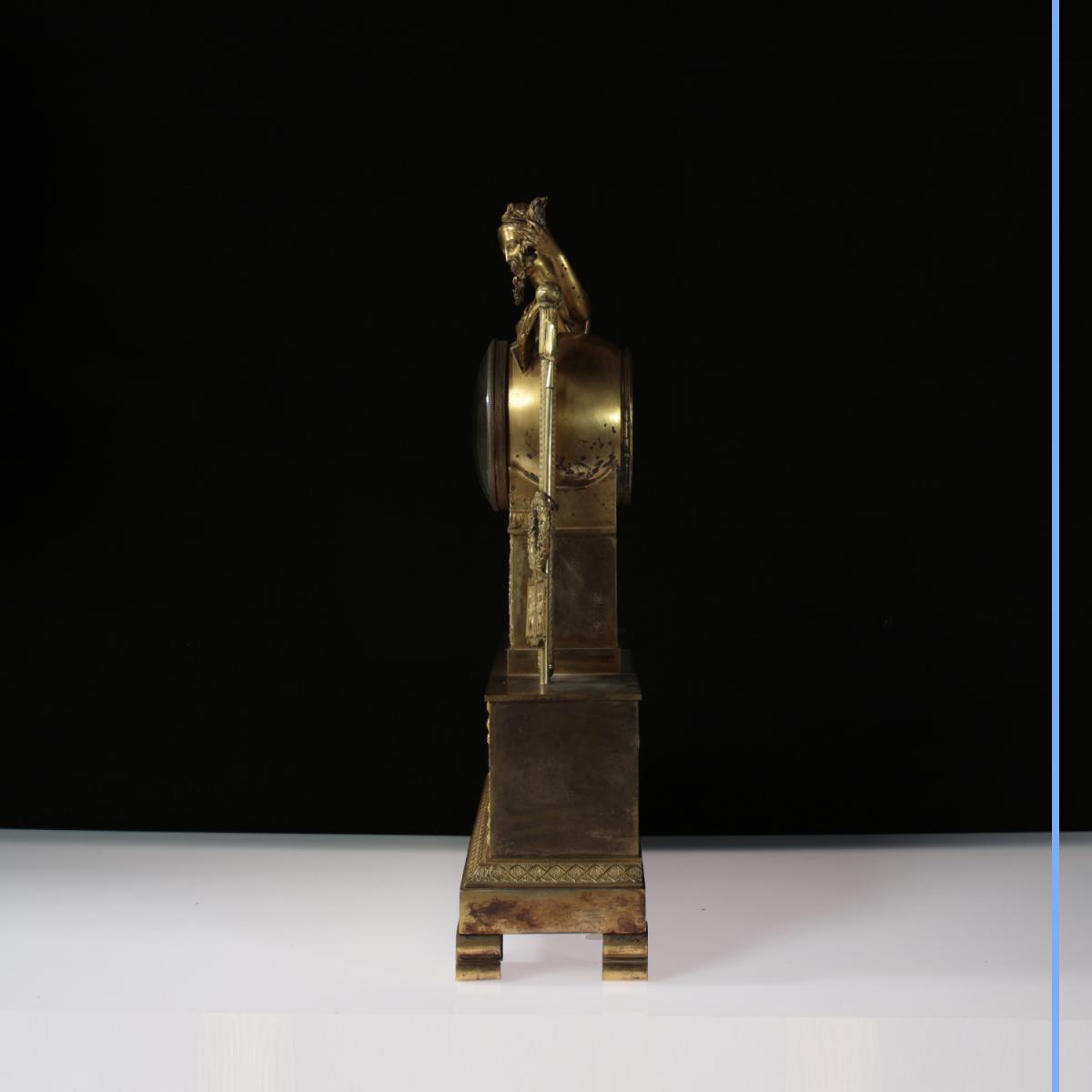 Pendule en bronze doré, XIXe-photo-2