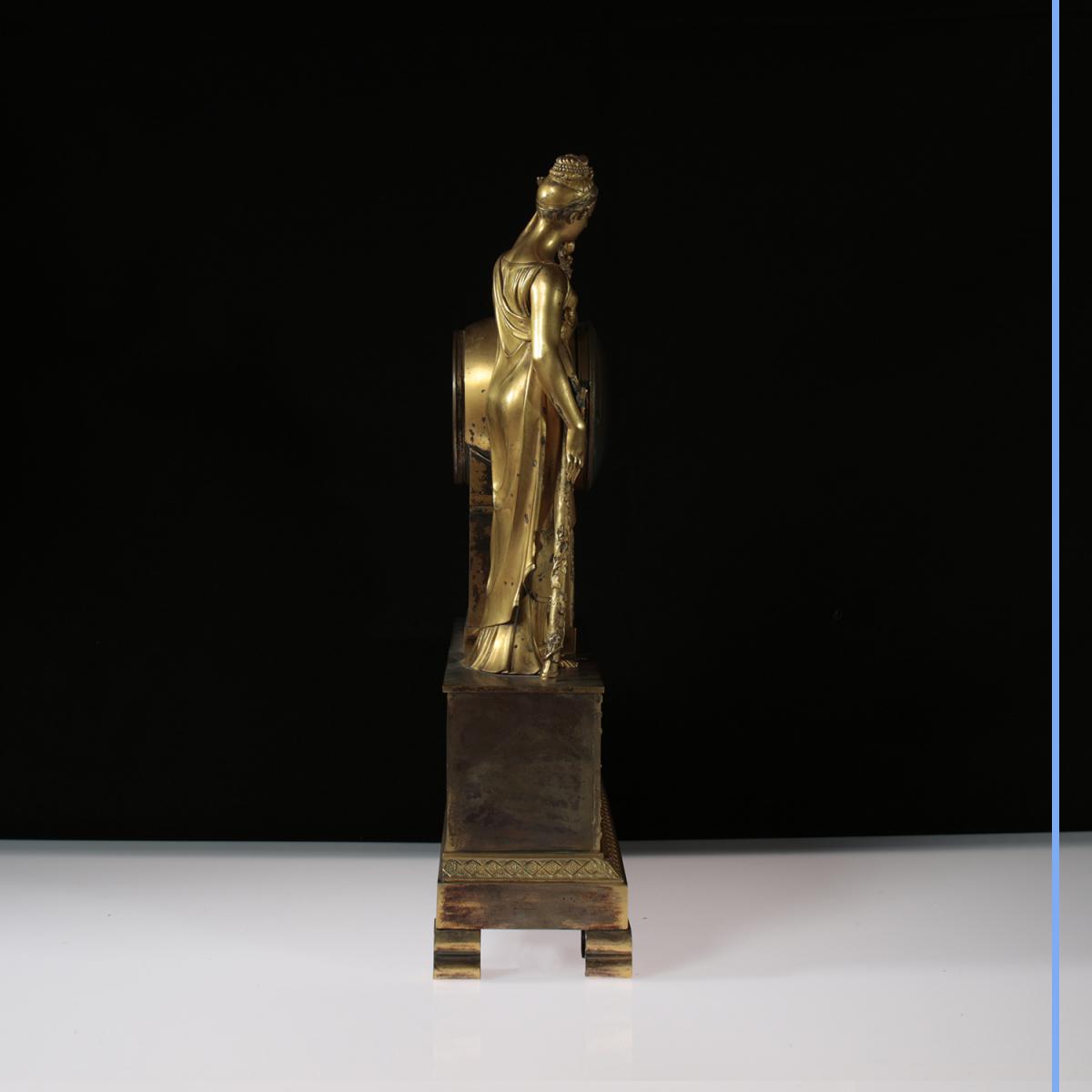 Pendule en bronze doré, XIXe-photo-4