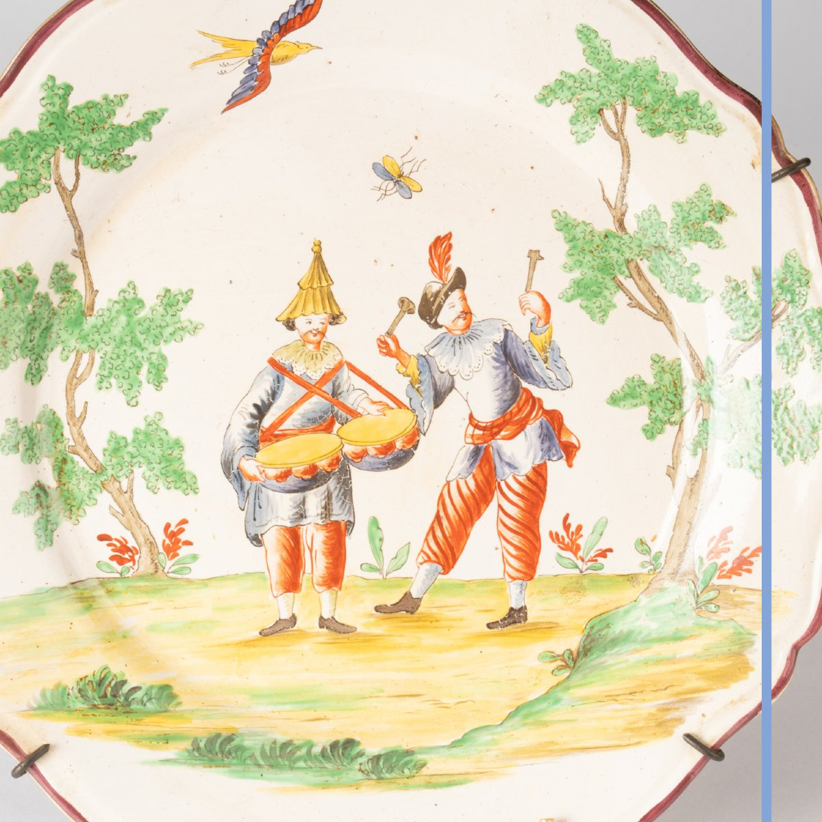 Assiette en faience de Milano "Les musiciens", XIXe-photo-2