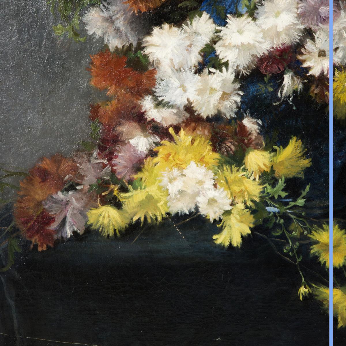 Alice Jacob (1850-1920), Bouquet de Chrysanth&egrave;mes, XXe-photo-3