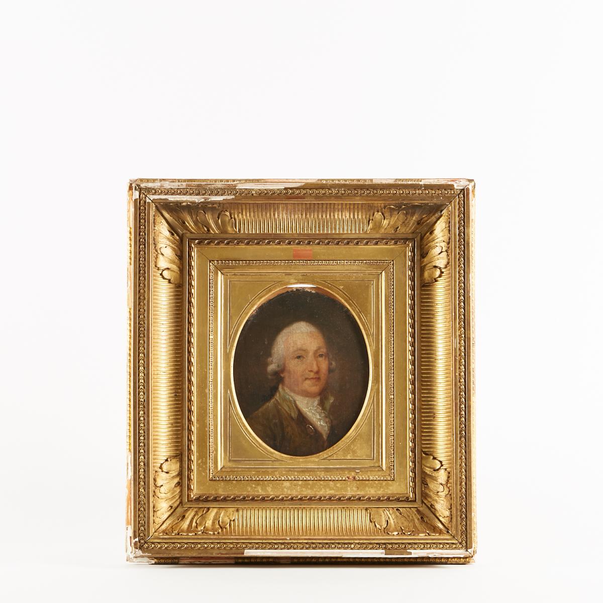 Paire de portraits, Homme et Dame, huile sur toile, XIXe