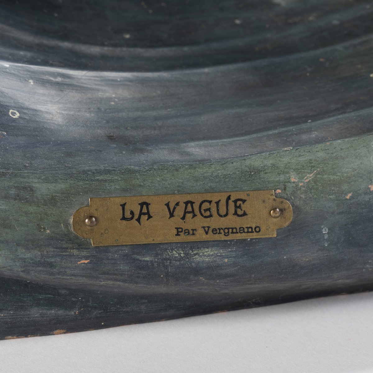 Lorenzo Vergnano (1850-1910), La Vague, sculpture en terre cuite avec miroir, XIXe-photo-7