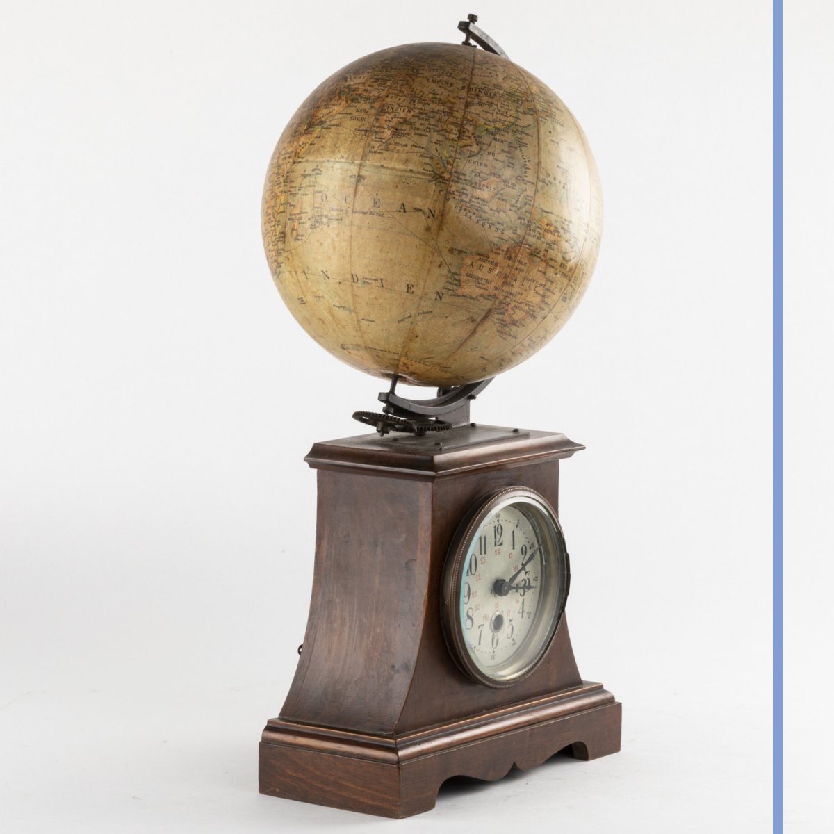 Proantic: Pendule avec globe terrestre tournant, XIXe
