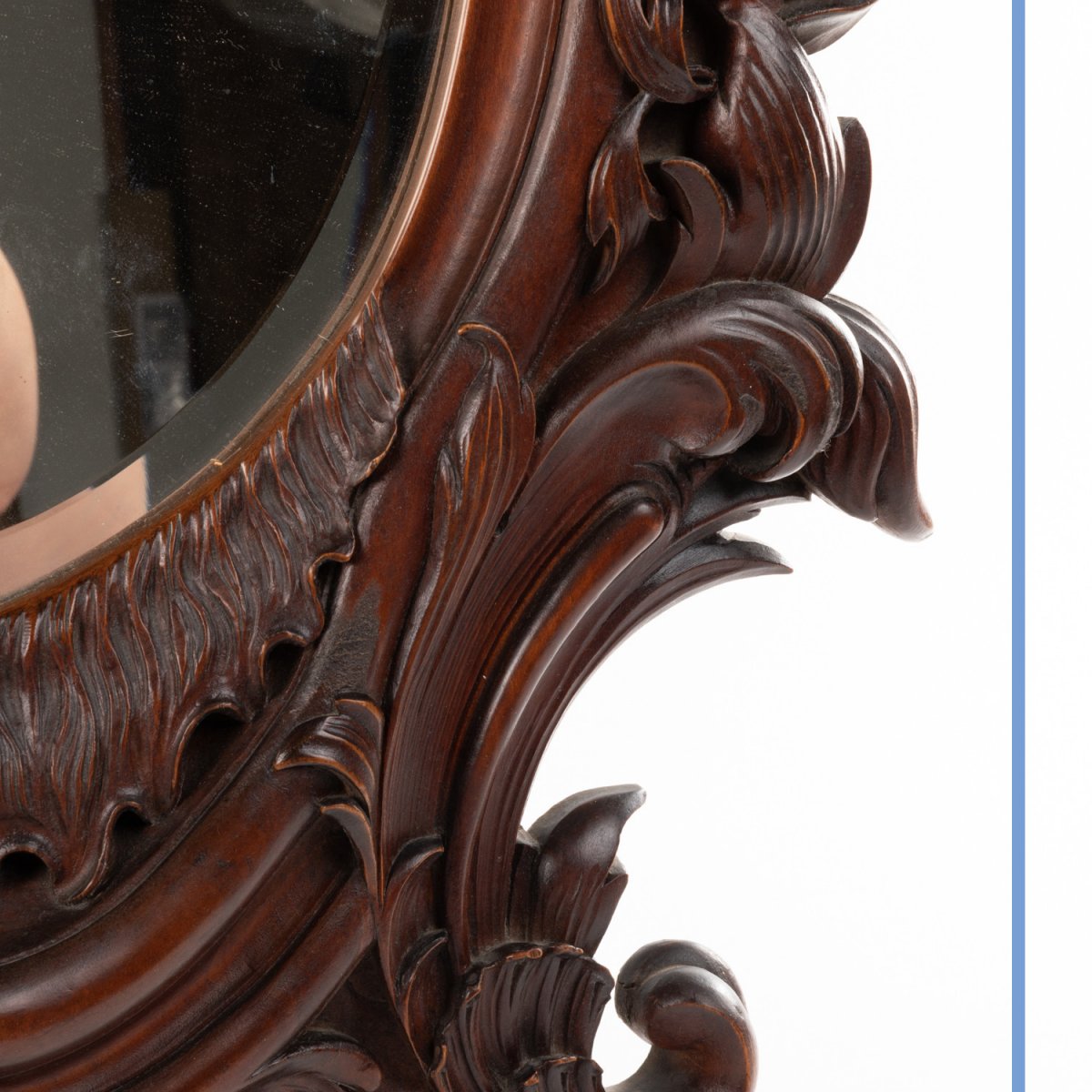 Rococo Style Mirror In Carved Walnut, 19th Century-photo-7