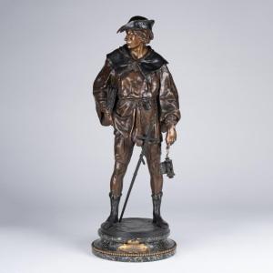 Emile Picault (1833-1922) "Escholier", sculpture en bronze, XIXe