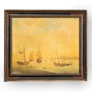 Ecole Hollandaise, Marine, huile sur toile, XIXe