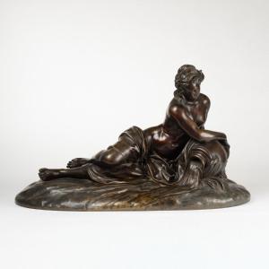 D'après Jean Goujon (1510-1567), bronze "Nymphe de la rivière", XIXe