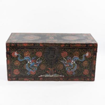 Lacquered Chest With Dragons, China, 19th Century