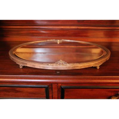 Surtout de table en bronze argenté et miroir, XIXe