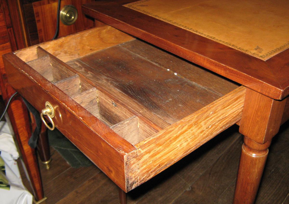 Small Writing Table In Mahogany, The Late Louis XVI.-photo-4