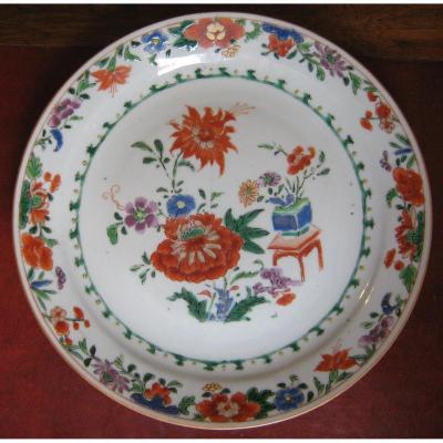 Plate Porcelain China Dite De La India Company, XVIII Time.