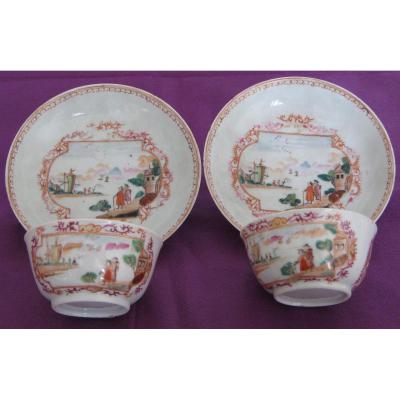 Pair Sorbets De La Compagnie Des Indes, Decor In The Taste Of Meissen, Eighteenth Century