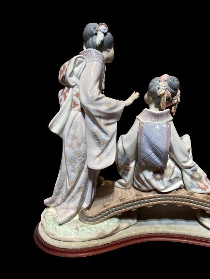 Lladro - Decorative Figurine Of Two Geishas-photo-5