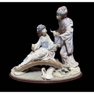 Lladro - Figurine Décorative De Deux Geishas