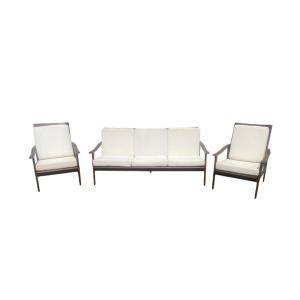 Rosewood Sofa And Two Armchairs Set