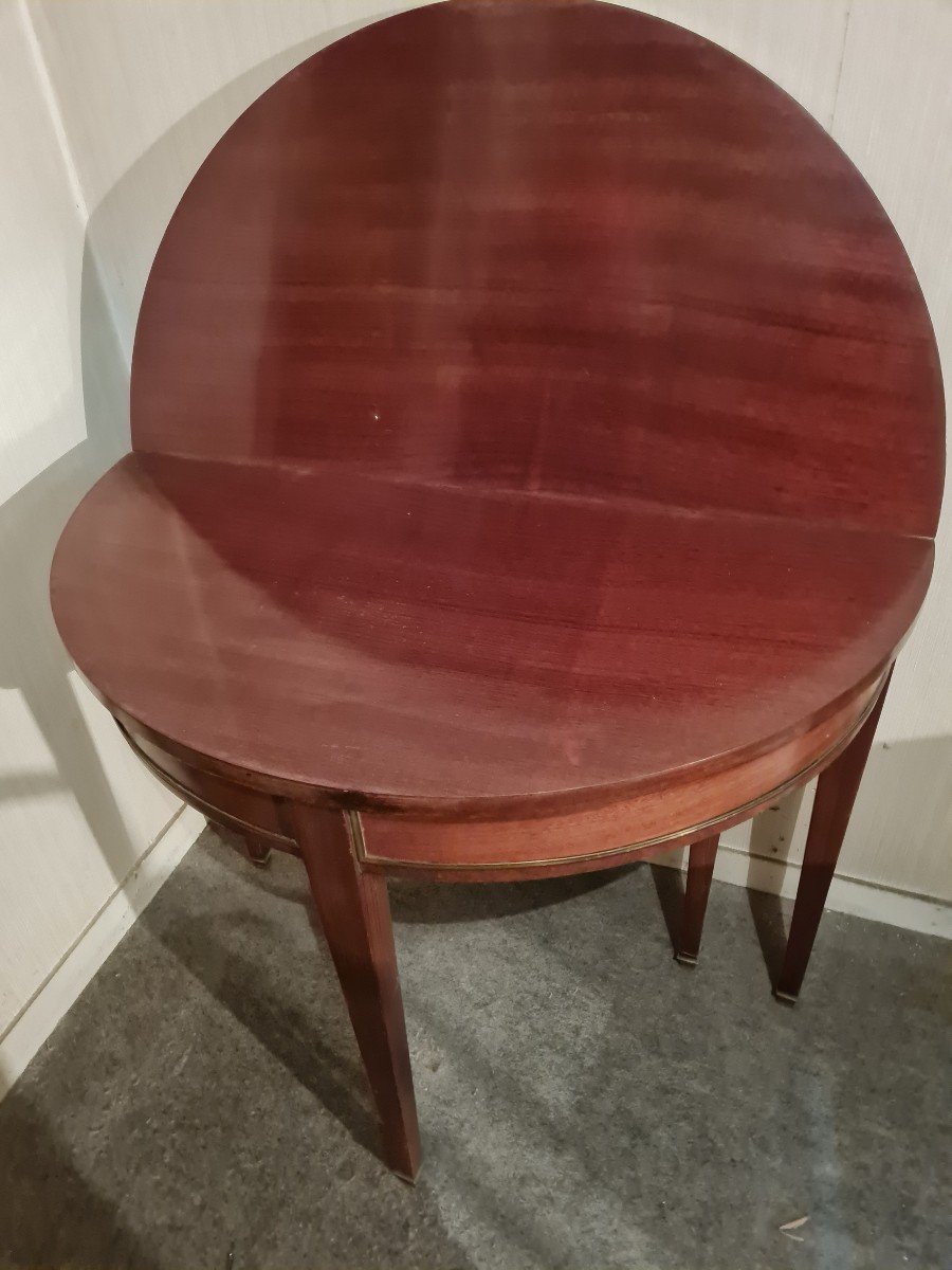 Mahogany Half Moon Table-photo-3