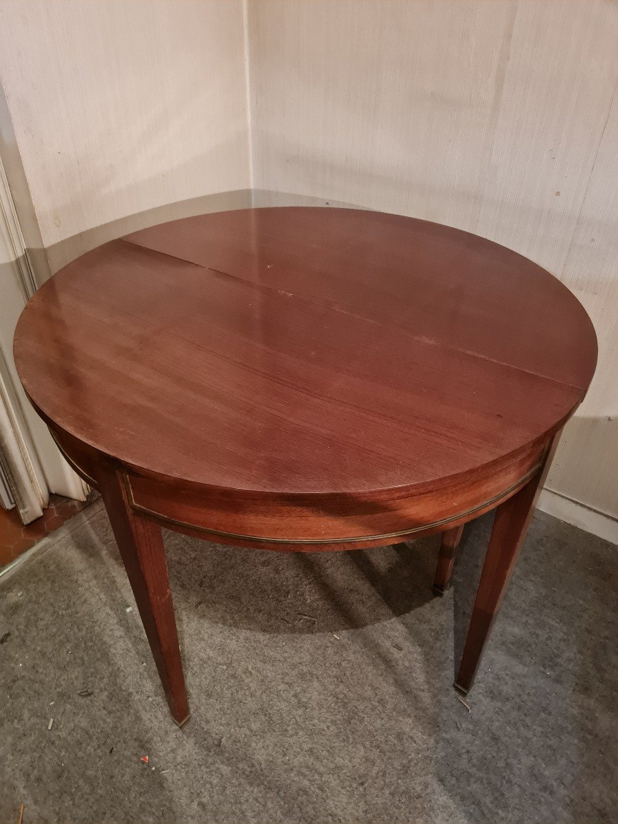 Mahogany Half Moon Table-photo-1