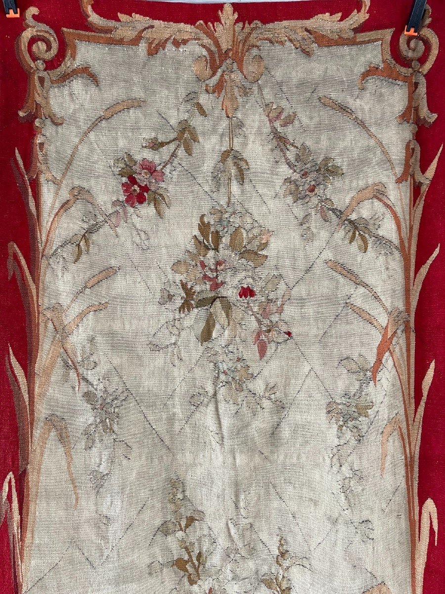 No. 3 . Aubusson Tapestry Of A Suite Of 3 .... XIXth Century Floral Arabesque Decor-photo-3